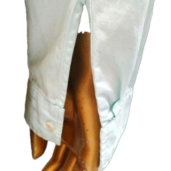 Hugo Boss Vintage Pleated Front Long Sleeve Button Up Blouse Pale Blue/Green - Picture 7 of 10